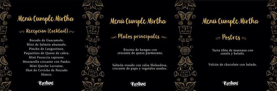 Menú cumpleaños Mirtha Legrand