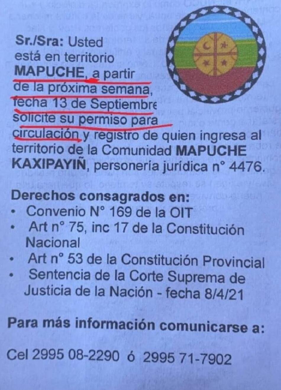 Mapuches preparan tranquera para cerrar Mari Menuco