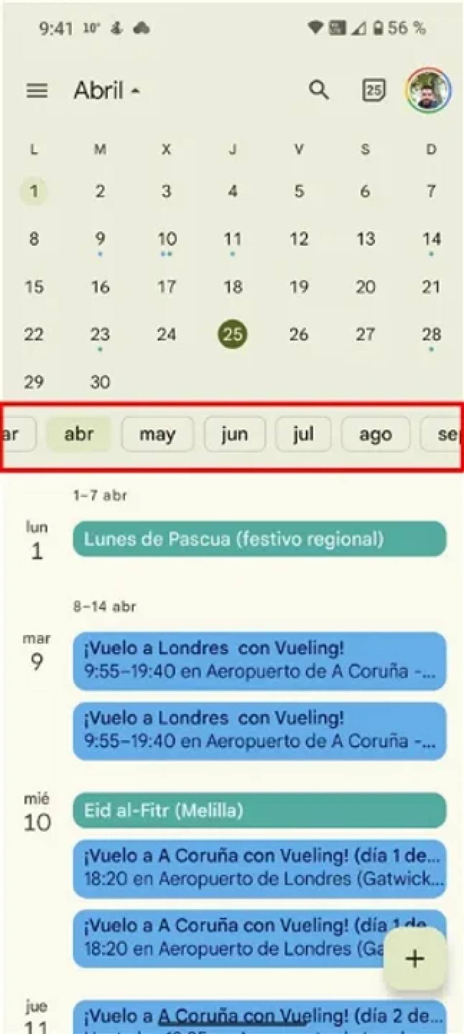 Google Calendar permite crear eventos. Foto: NA.