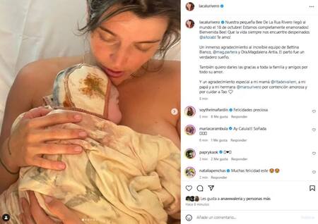 Calu Rivero y Aito de la Rúa fueron padres por segunda vez. Foto: Captura Instagram /lacalurivero