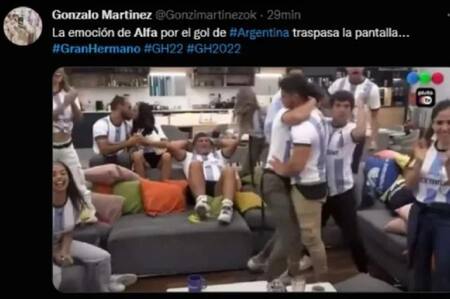 Gran Hermano 2022: la inesperada reacción de Alfa ante el gol de Messi