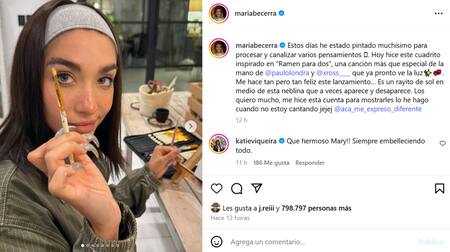 María Becerra reapareció en Instagram en medio de su recuperación. Foto: Instagram.