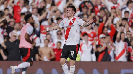 Franco Mastantuono en River. Foto: EFE/Juan Ignacio Roncoroni.