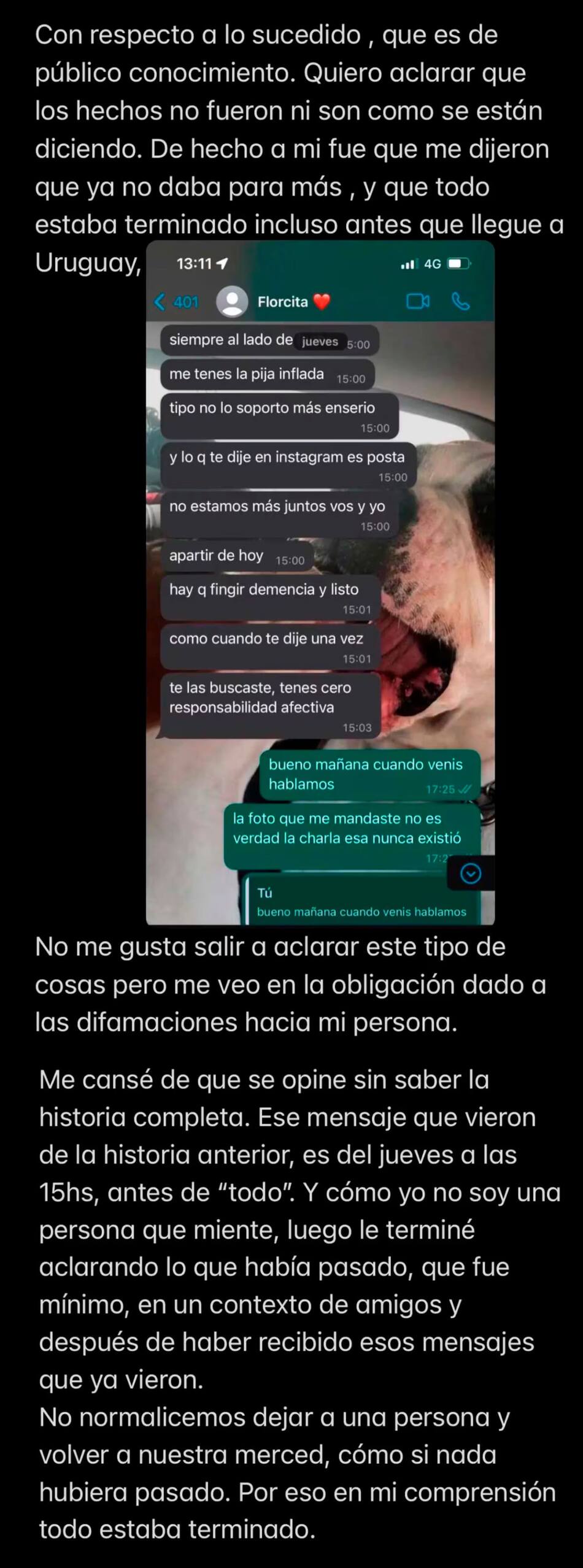 El descargo de Nicolás Grosman. Foto: X.