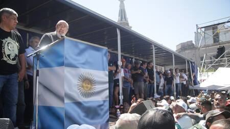 La CGT en el paro general del 24 de enero. Foto: NA.