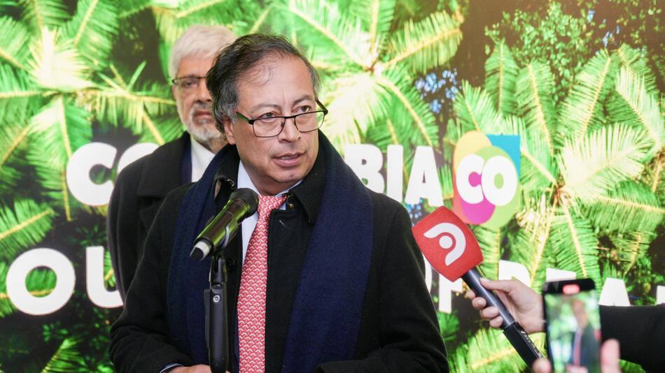 La exposición de Gustavo Petro en Davos. Foto: EFE