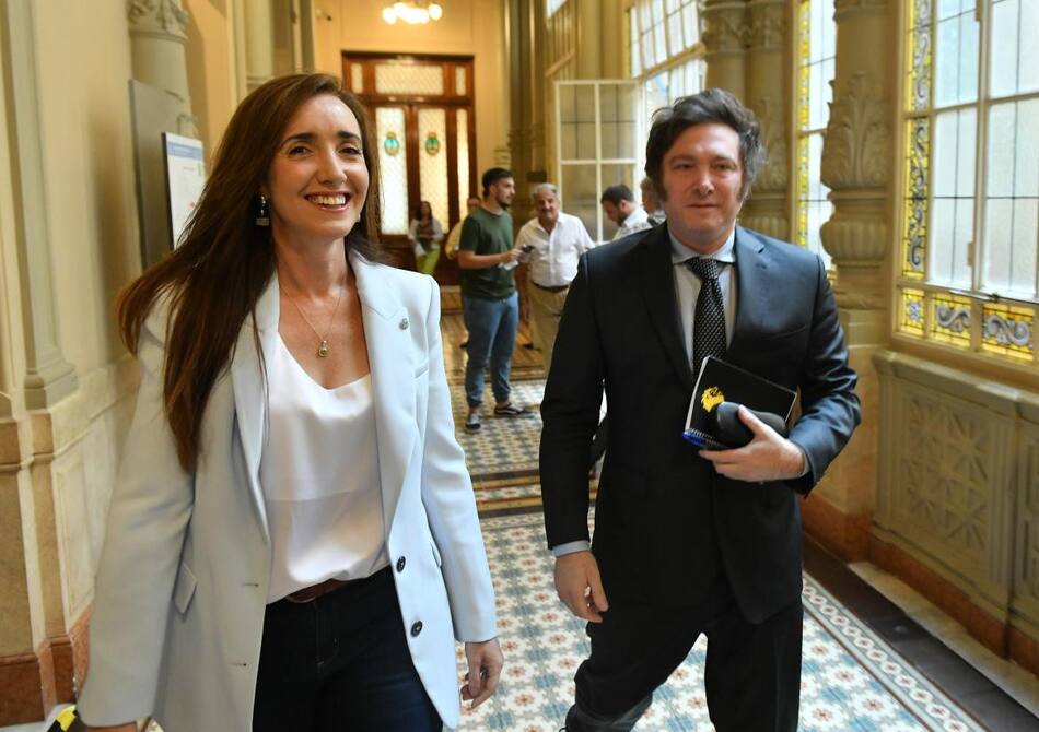 Javier Milei confirmó a Victoria Villarruel como su candidata a vicepresidenta. Foto: NA.