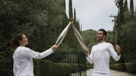 Encendido de la llama olímpica en Atenas, Grecia. Foto: Reuters.