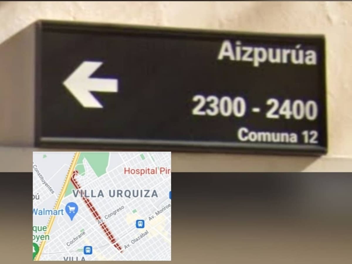 La calle Aizpurúa recorre el barrio de Villa Urquiza y unas pocas cuadras de Saavedra