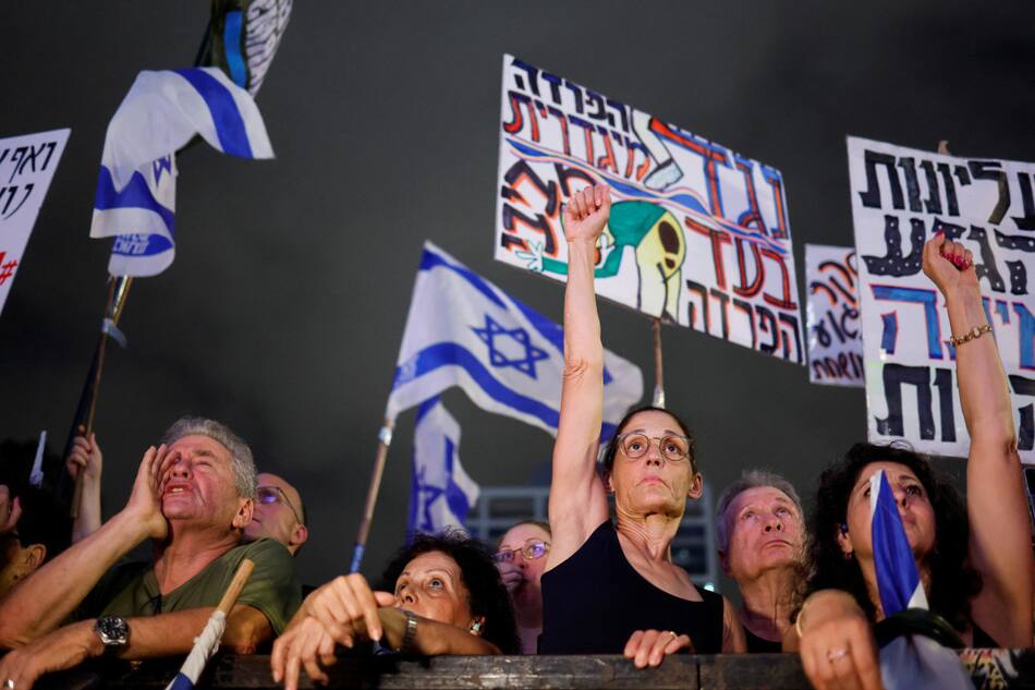 Impactante protesta en Israel. Foto: Reuters