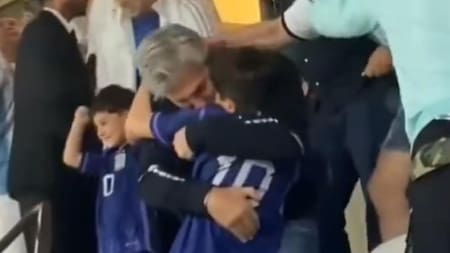 El festejo de la familia de Messi en Qatar. Foto: captura.