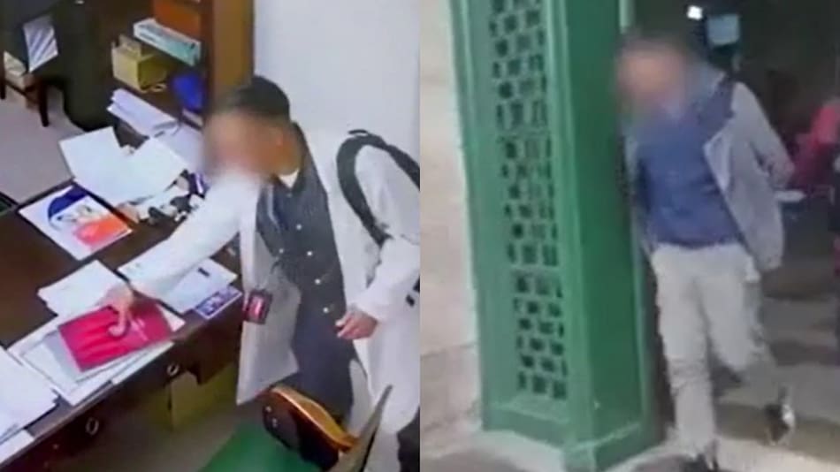 Se vistió de médico para robar en la Facultad de Medicina de la UBA. Foto: captura video.