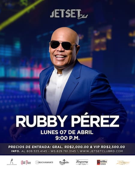 El afiche de la presentación en Rubby Pérez en la discoteca de República Dominicana. Foto: Instagram jetsetclubr.