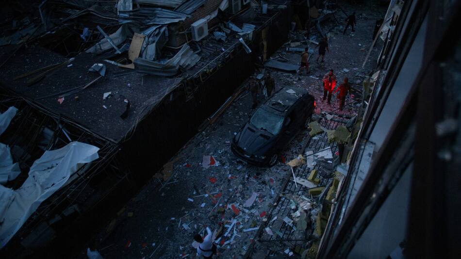 Ataque ruso contra pizzería en Ucrania. Foto: Reuters.