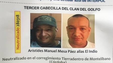 La policía colombiana abate a 'El Indio', número tres del Clan del Golfo