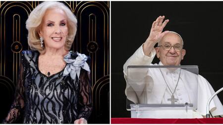 Mirtha Legrand y el papa Francisco. Fotos: eltrece - NA.