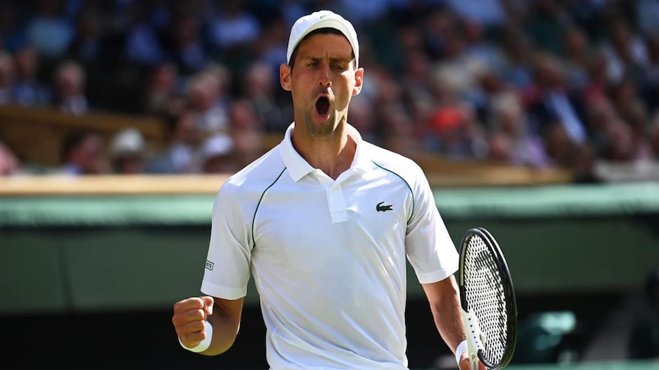 Novak Djokovic en Wimbledon. Foto: EFE.