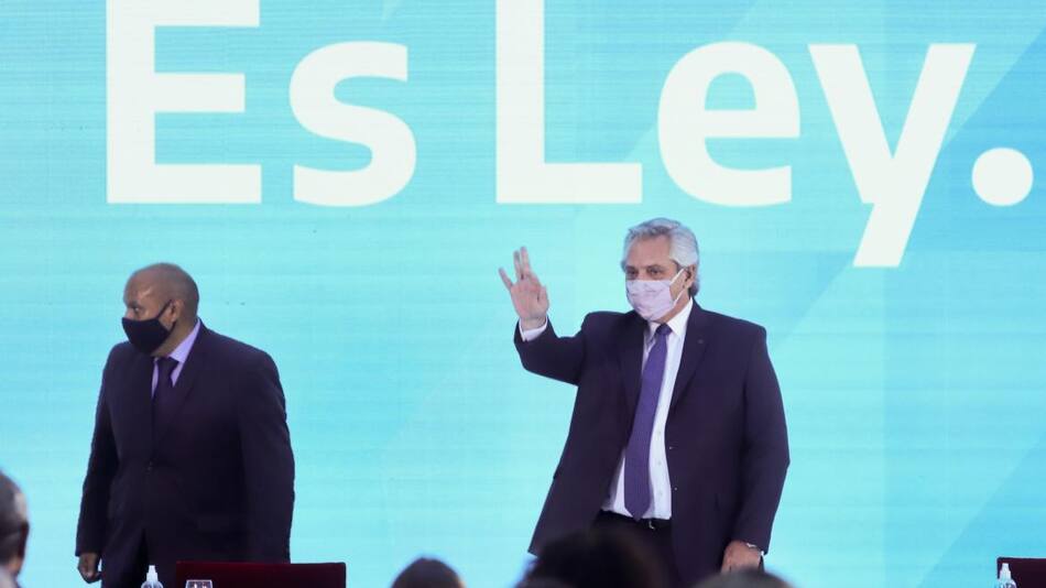 Alberto Fernández al promulgar ley de aborto legal, AGENCIA NA