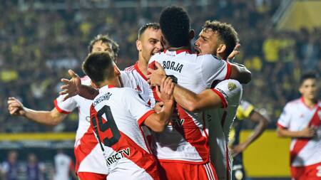 River durante el partido ante Deportivo Táchira. Foto NA: CONMEBOL