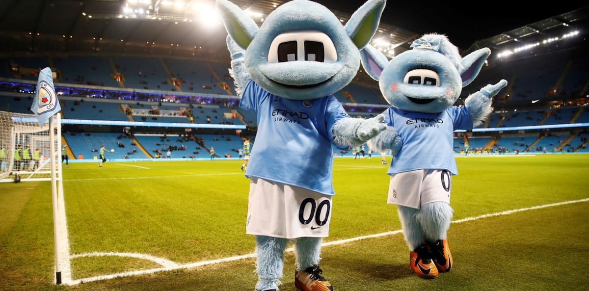 Mascotas del Manchester City. Foto: REUTERS.