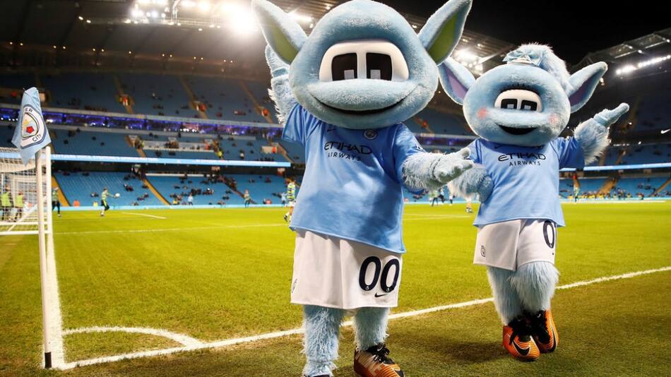 Mascotas del Manchester City. Foto: REUTERS.