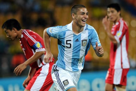 Ezequiel Cirigliano en la Sub 20 de la Selección Argentina. Foto: NA.