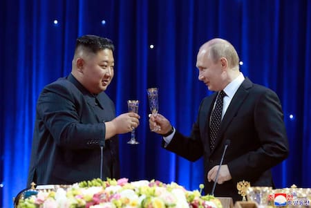 Kim Jong-un y Vladimir Putin. Foto: EFE