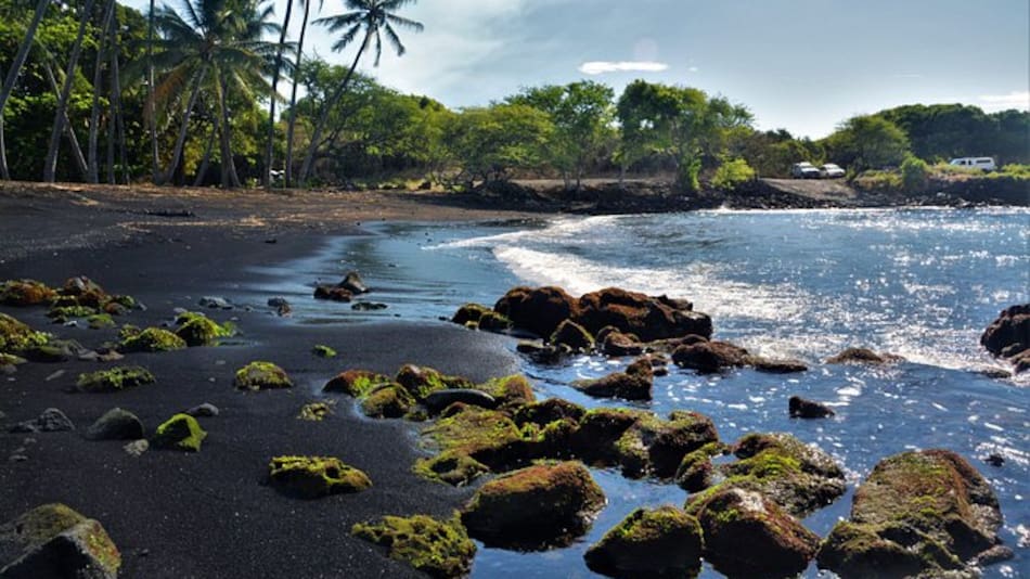 Playa de Punalu’u, en Hawái.