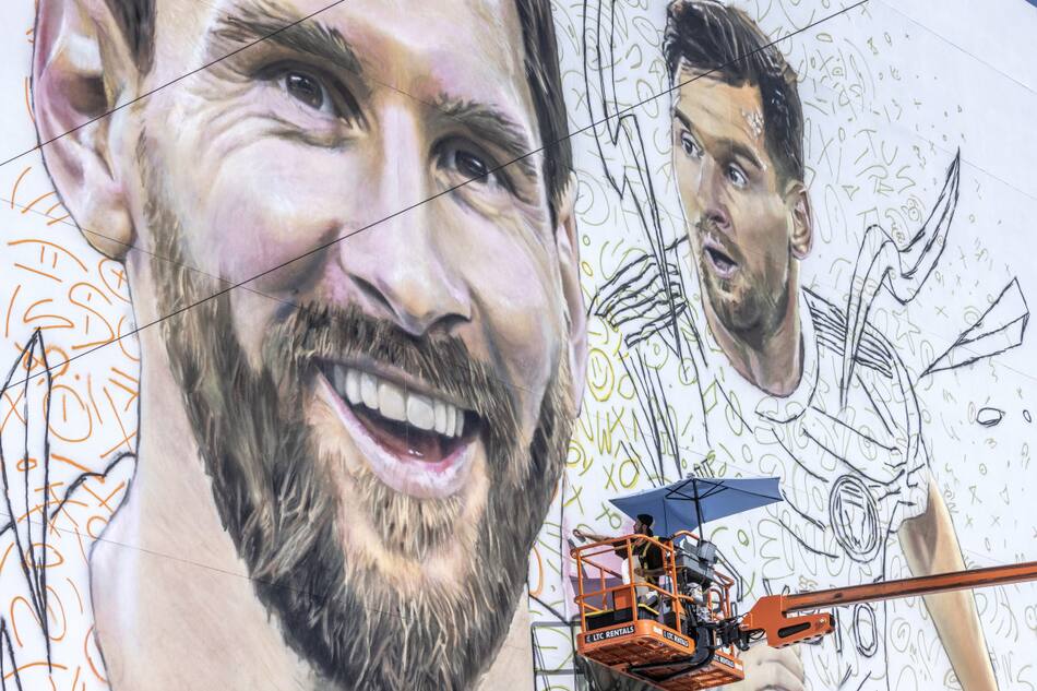 Mural de Lionel Messi en Miami. Foto: EFE.