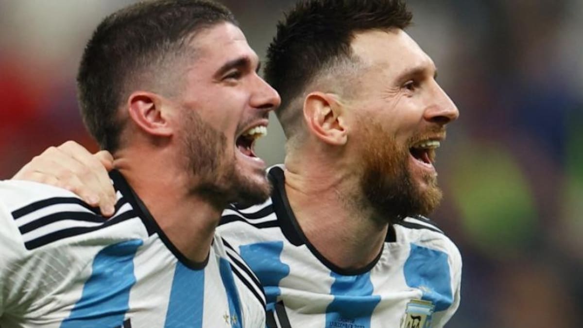 Rodrigo De Paul y Lionel Messi, Selección Argentina. Foto: NA