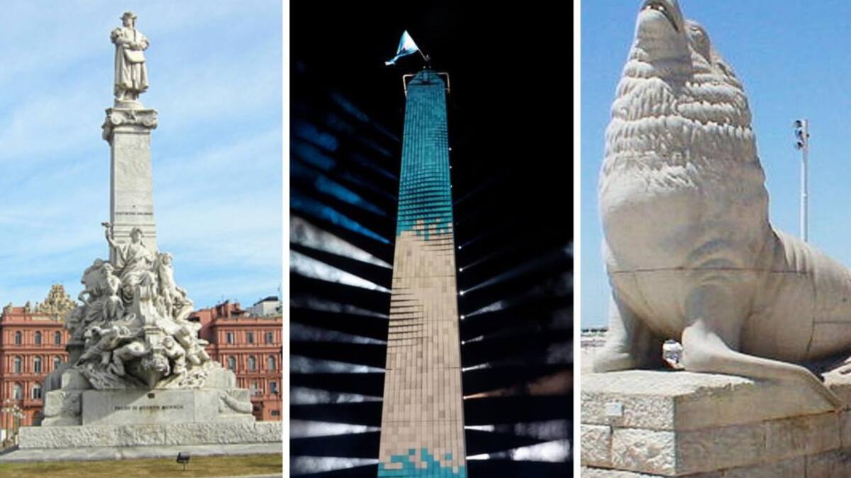 Collage, monumentos, Argentina