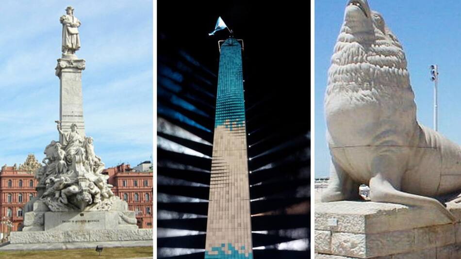 Collage, monumentos, Argentina