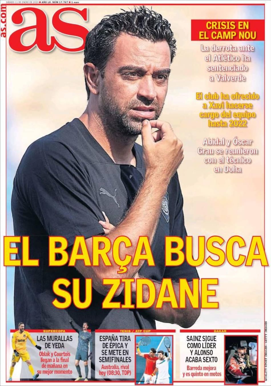 Tapas de diarios, As, sábado 11 de enero de 2020