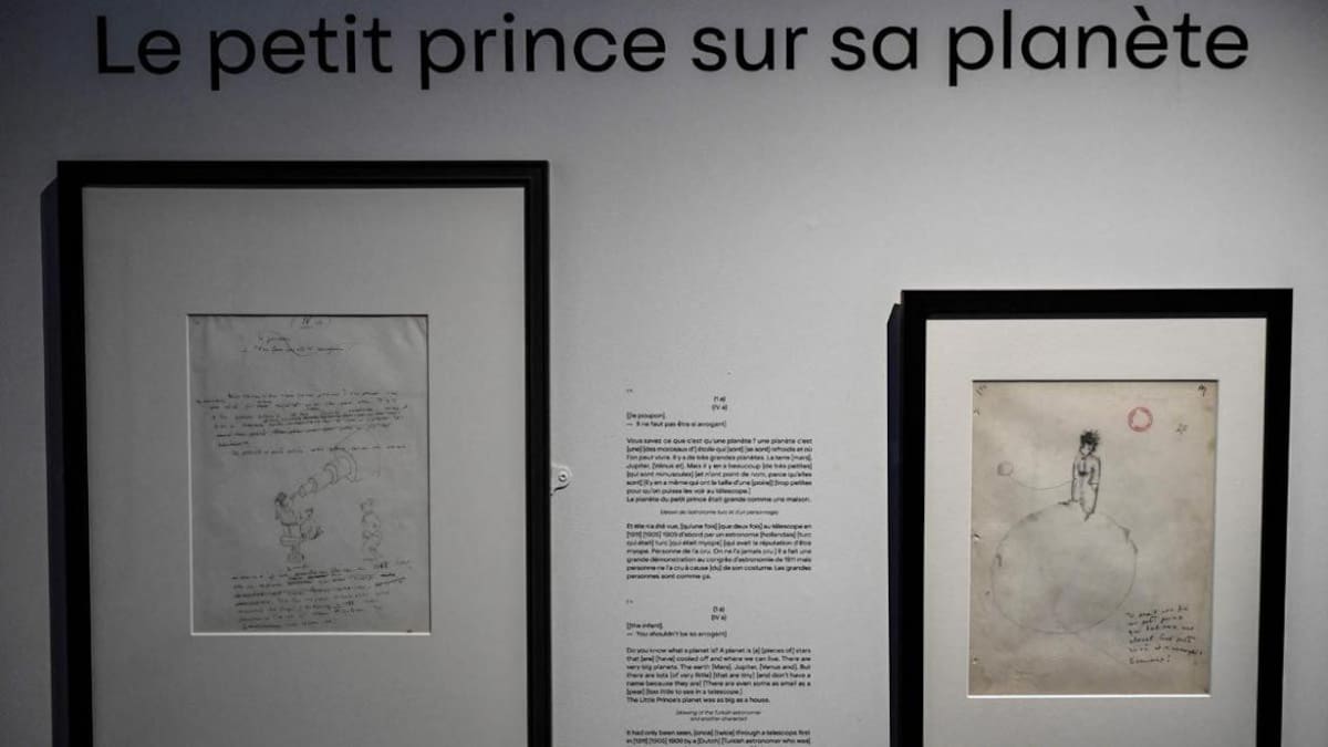 Manuscritos de ’El pequeño príncipe’ en la exposición