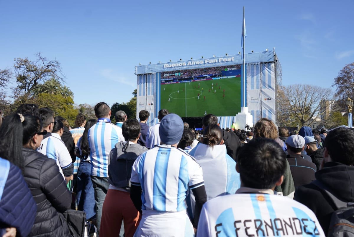 Festejos en el Fan Fest en Buenos Aires.