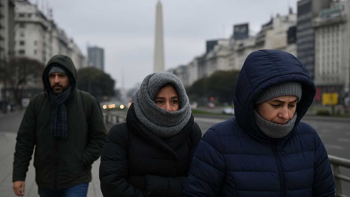 El frío vuelve con fuerza a Buenos Aires: el día exacto en que la temperatura se desploma y la mínima llegará a 5°C