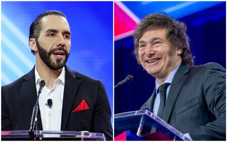 Nayib Bukele y Javier Milei. Fotos: REUTERS y EFE.