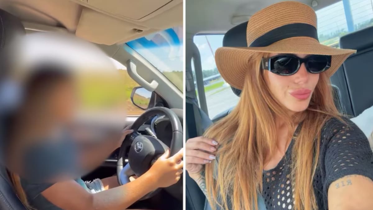 Valeria Aquino publicó un video mostrando a su hija de 12 años manejando una camioneta.