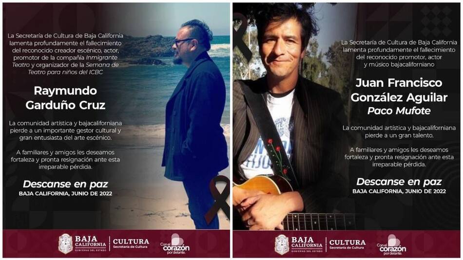 Los actores mexicanos Raymundo Garduño Cruz y Juan Francisco González Aguilar. Foto: Twitter.