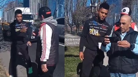 El encuentro de Miguel Borja con unos hinchas de River.