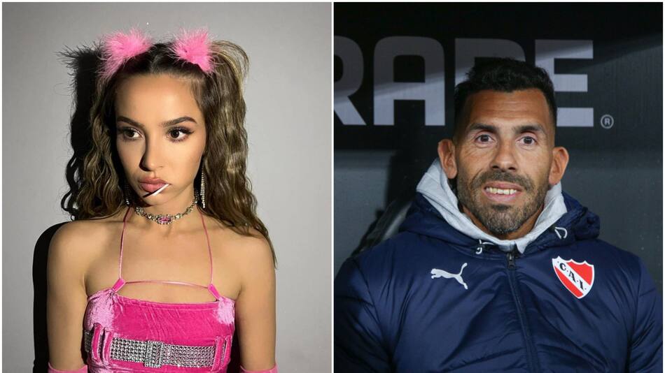 Brenda Asnicar y Carlitos Tevez. Fotos: Instagram/basnicar - NA.
