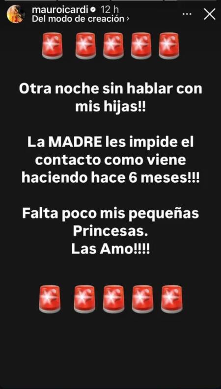 El posteo de Mauro Icardi dedicado a sus hijas. Foto: Instagram.