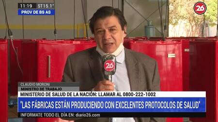 Claudio Moroni, Ministro de Trabajo, CANAL 26