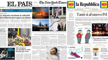 Tapas de diarios del Mundo, domingo 12 de enero de 2020