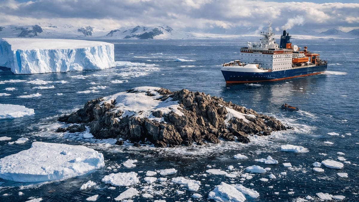 La isla desconocida de 6.500 m² que descubierta en el mar de Weddell, en la Antártida.