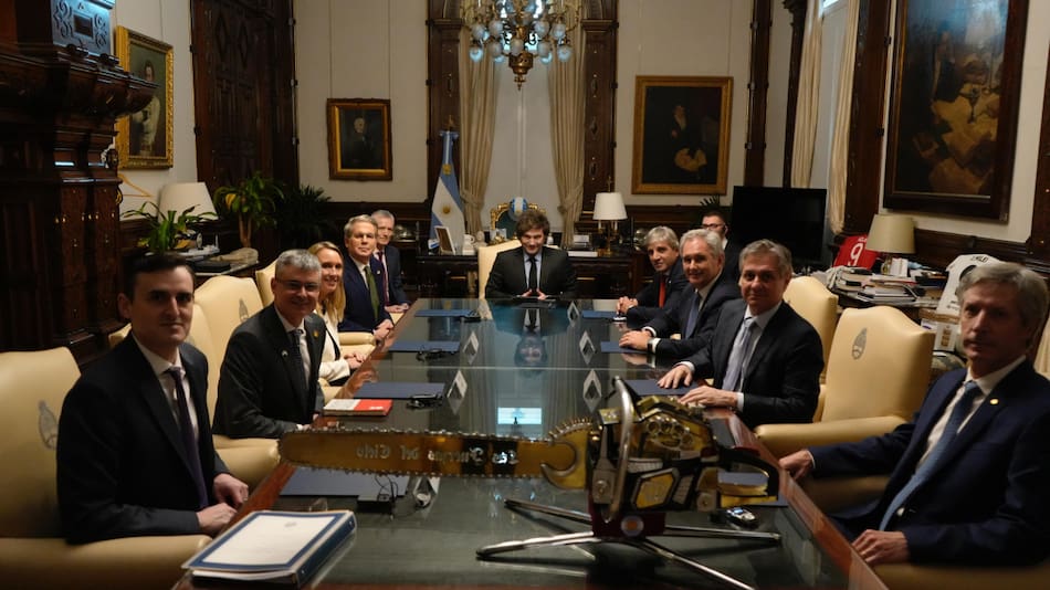 El Presidente Javier Milei recibió en Casa Rosada al Secretario del Tesoro de los Estados Unidos, Scott Bessent, en Casa Rosada. Foto: Presidencia