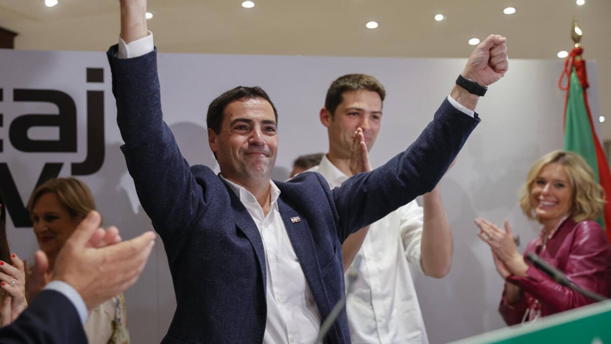 El candidato a lehendakari del PNV, Imanol Pradales, elecciones en el País Vasco. Foto: EFE