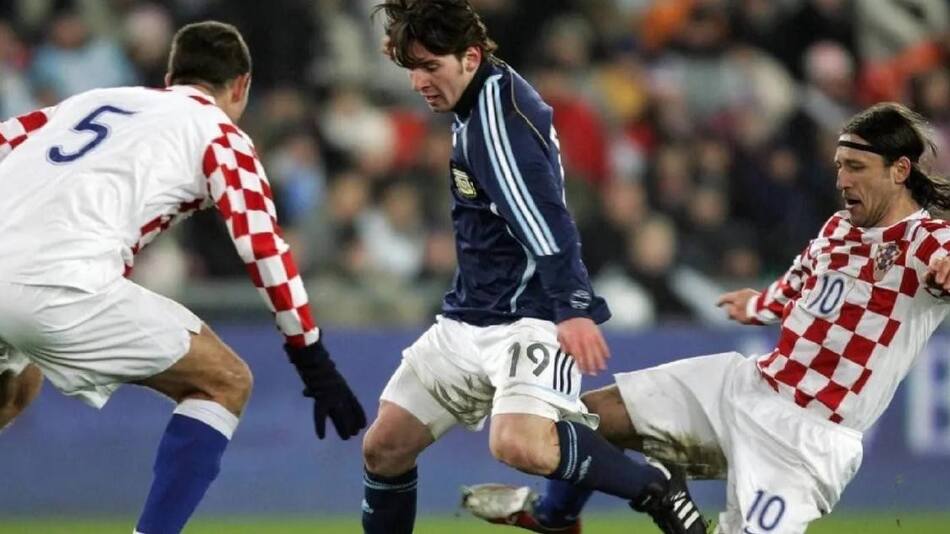Lionel Messi ante Croacia en un amistoso.