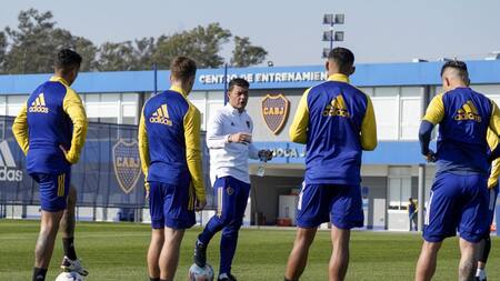 Sebastián Battaglia en el entrenamiento de Boca, AGENCIA NA