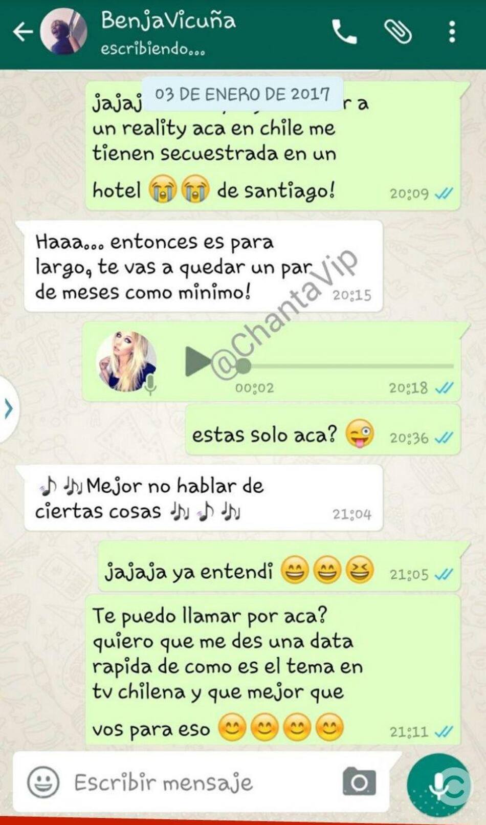 chat - Romina Malaspina - Benjamín Vicuña